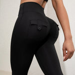 Women's Cargo Pocket Fitness Yoga Leggings With Pockets - High-Waisted Stretch Tights Butt Lift Yoga Running Pants