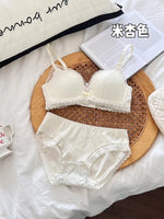 Anime Bralette Set Japanese Lace Bra Wireless Small Bust Women Sexy Triangle Cup Seamless Comfort Spring Summer MOYISU Sexy Bras