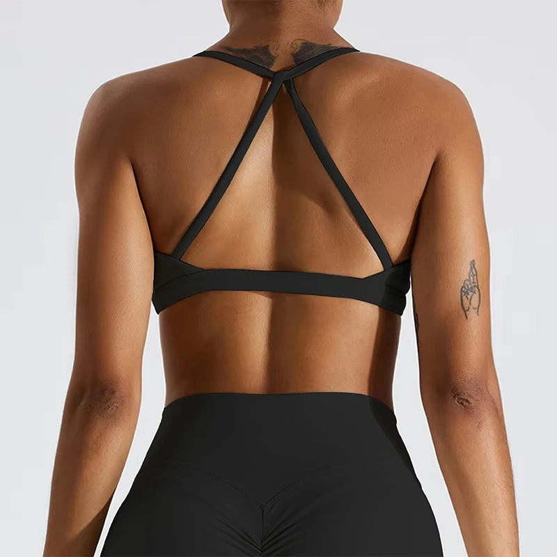 Summer Sexy Scrunch Sports Bra Gym Top Women Running Back Cross Top Sportswear Workout Underwear Fitness Workout Yoga Clothing