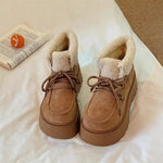 2026 New Winter Chunky Platform Women Fur Snow Boots Keep Warm Thick Sole Warm Cotton Short Booties Shoes Zapatos Mujer