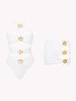 Sexy Starfish Bikini Set With Skirt Women Two-Pieces Swimsuit 2025 New High Fork Skirt Set Biquini Swimwear For Girl Clothing