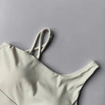 Women's Irregular Shoulder Strap Yoga Sports Bra Shockproof One-Piece Cup Running Vest for Training Fitness And Yoga