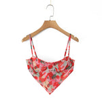 Vietnamese Spring Summer Hot Girl Three-Dimensional Light-Circle Strapless Tank Top With Irregular Lace Trim And Mini Skirt ERE9