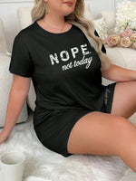 Summer fashion home wear European and American large size short-sleeved shorts two-piece pajamas 4XL 5XL