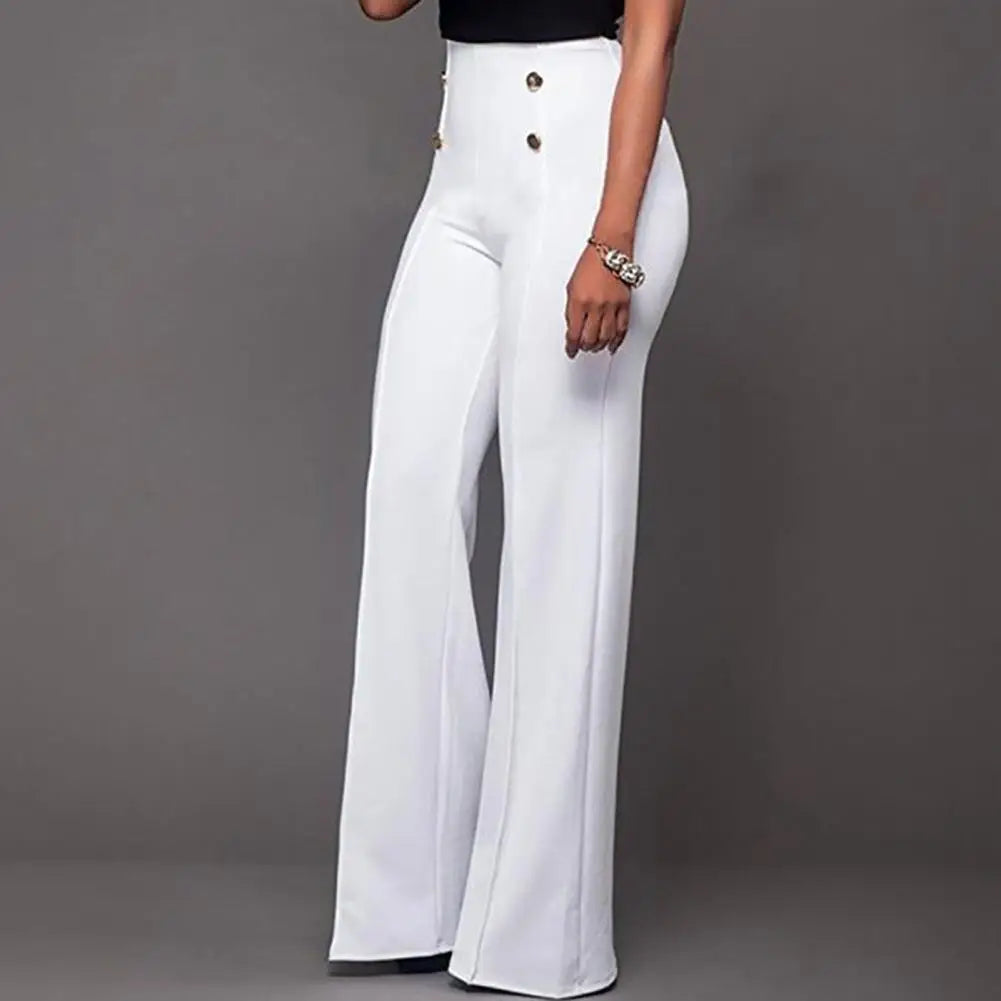 Trousers Loose Slim-fit Solid Color Women Wide Leg Pants for Casual Loose Trousers Solid Trouser Streetwear