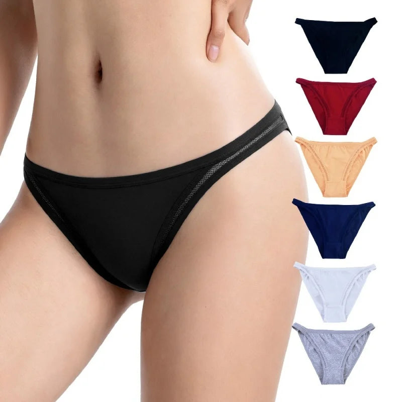 1Pc Cotton Panties Women's Low Waist Briefs Female Underwear Breathable Underpants Comfort Panties Sexy Lingerie M-XL