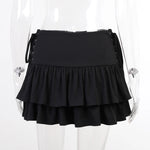 Streetwear Mall Goth Skirt Women Harajuku Y2k E-girl High Waist Bandage Mini Skirt Dark Gothic Punk Emo Alt Club Wear
