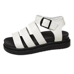 New Solid-color Thick-soled Madam Belt Buckle Round-toed Beach Sandals for