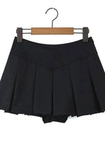 2026 Spring/summer New High Waisted Pleated Skirt Women's Spicy Girl Solid Color Slim A-line Wrap Hip Short Skirt A45S