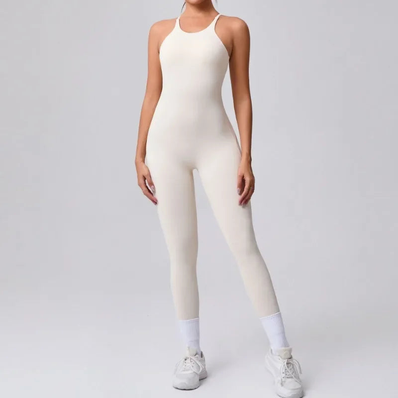 Women's Yoga Jumpsuits Sports Fitness Hip-lifting Cross Beauty Back Adjustable Straps One-piece Training Workout Gym Bodysuits
