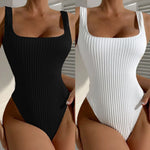 Women's Solid Color One Piece Swimsuit Summer Beach Vacation Monokini Conservative Bikini Slim Backless Swimwear 2026 New