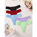 1pcs Women's Sexy Thong Low-Rise Multi-Color G-string Solid Color Heart Buckle Panty Thin Breathable Skin-Friendly Underwear