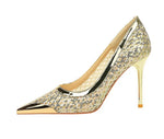 BIGTREE 2026 Fashion Metal Decoration Mesh Hollow Pointed Toe Woman Pumps Thin Heels Party Ladies Shoes Zapatillas De Mujer
