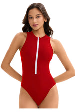 2026 New Zipper One Piece Swimsuit For Women Plus Size Swimwear Solid Bathing Suit Summer Beachwear Swimming Suit For Women 3XL