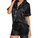 Sweet Simple Ice Silk Pajamas for WomenThin Short-sleeved Home Clothes Suit Nightwear Women's Pajamas Set Nightie Summer