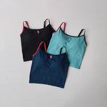 Women's Summer Color Block Yoga Fitness Vest Anti-Sagging One-Piece Camisole Fitness Suit for Active Wear