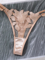 Nude Pink Floral Embroidery Lingerie Set Women Sheer Mesh Push Up Bra And Thong 2 Piece Sexy Transparent Lace Underwear ZA824031