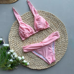2025 New Bikini European and American Sexy Bikini Solid Color Split Women's Swimsuit Girls Swimwear Leopard Print Bikini Set