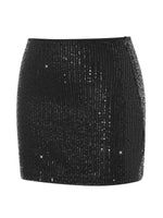 Summer Women Sequins Mini Skirts High Waist Bodycon Pencil Short Skirt for Party Club