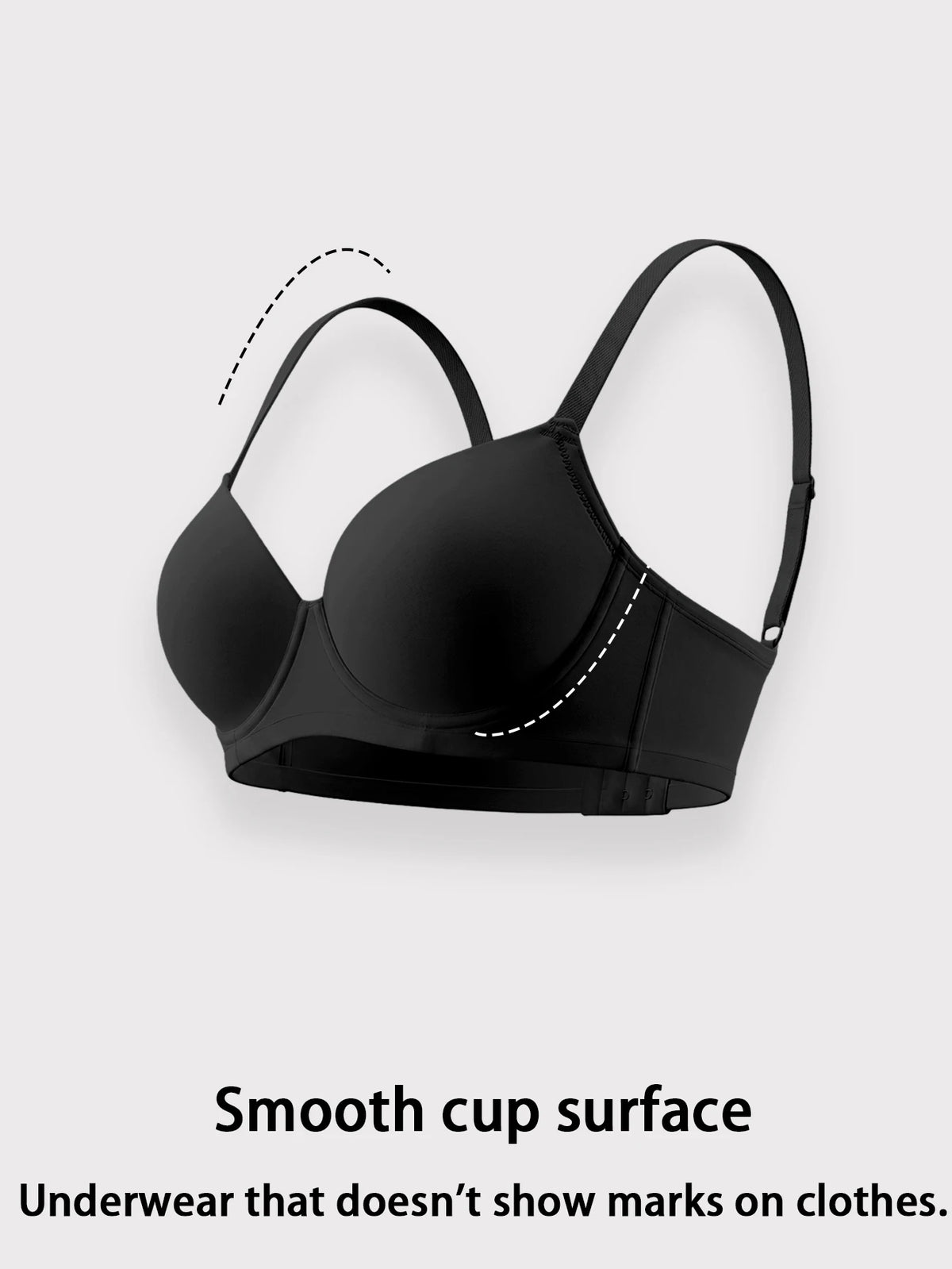 Women Smooth Cup Seamless Bra Side Fat Push Up Brassiere Underwire Support Everyday Comfortable Bra