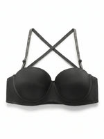 blcak Sexy Criss Cross Backless Push Up Bralette Seamless Underwireless Lingerie Adjustable Multi-strap Women's Bra B2693