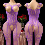 Sexy Open Lingerie Set .Erotic Exposed Breast Bra Transparent Bodystocking Teddy Crotchless Bodysuit Lust Hot Underwear Suit