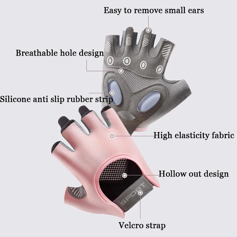 Women's Half Finger Fitness Protective Gloves Anti-Slip Wear-Resistant Sports Gloves for Cocoon Protection