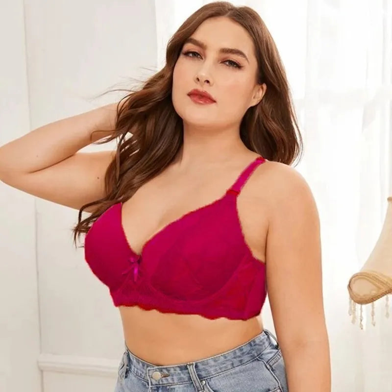 Beauwear Racer Back Lace Bras for Women Plus Size Molded Cup Bra Underwire Bra no Pad