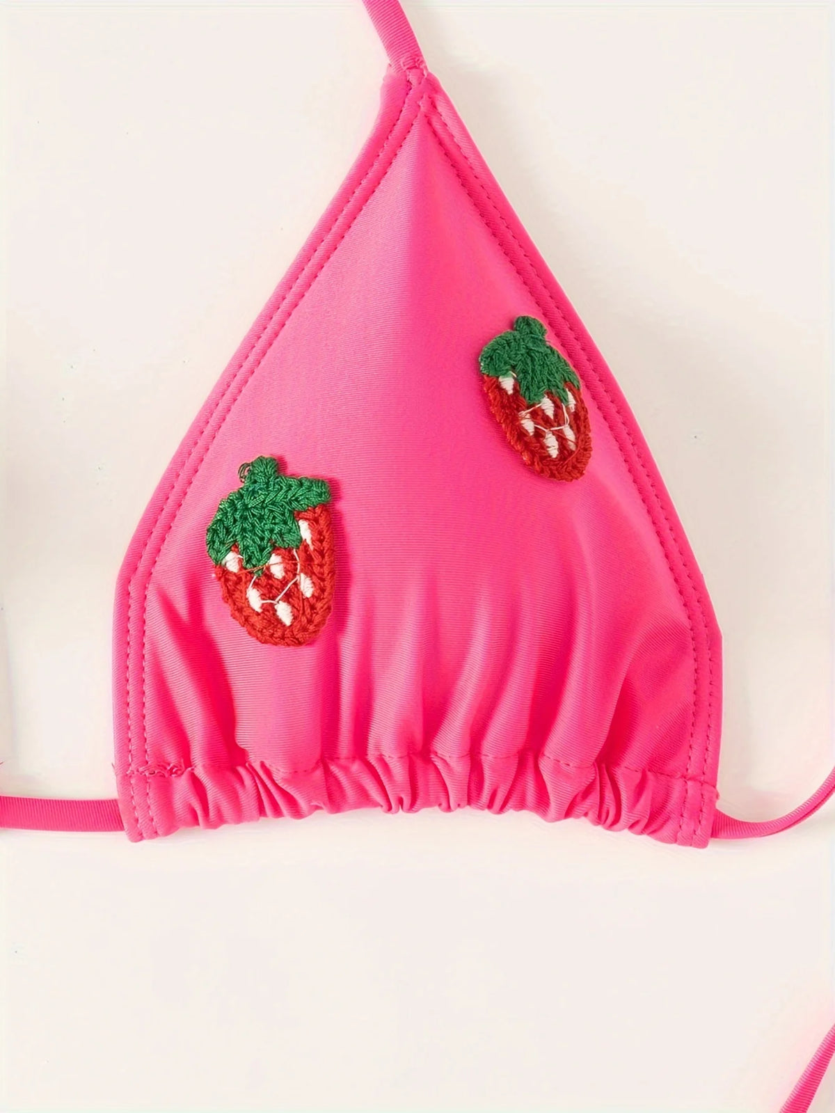 ZTVitality Sexy Halter Solid Color Stick Fruits Bikini Set Women Swmsuit Two-Piece Bandage Swimwear Bathing Suit Summer Biquini