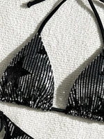 Sparkling Star Sequins Halter Bikini Women Swimsuit Female Swimwear Two Pieces Bikini Set Brazilian Bathing Suit Swim Beachwear