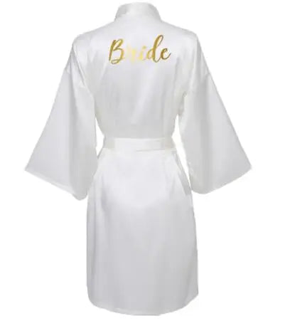 Silk Satin Robe Bride Robe Bridesmaid Robes Women Wedding Robes Bridal Robe Sleepwear Dressing Bathrobe Wine Red Gold Text