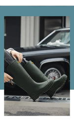 Women's Rain Boots Anti Slip Thick Soles Outdoor Long Tube Rain Boots Waterproof Fashion Wear-resistant Kitchen Women's Boots