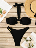 Ring Link Bikini 2026 Women Halter Swimsuit Solid Sexy Beadeau Swimwear Female Bathers Bathing Swimming Swim Suit Beachwear