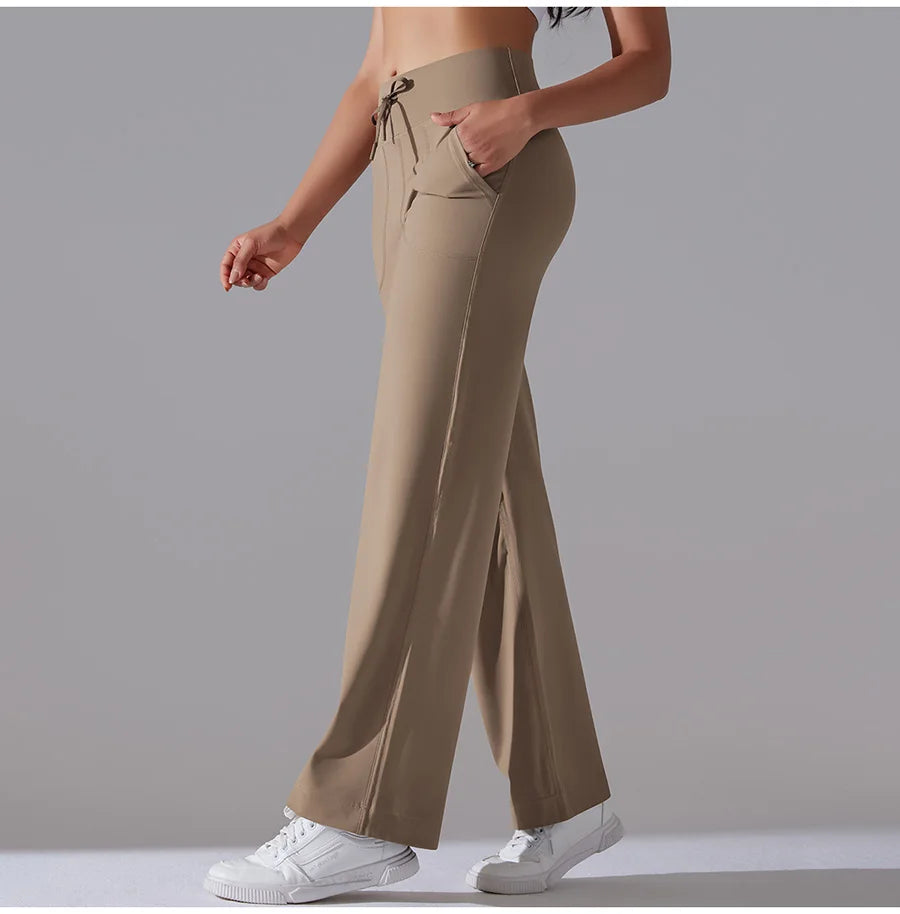 New Yoga Straight Leg Sweatpants Straight Leg Women's Loose Tracksuit Pants Wide Leg Outdoor Gym Running Casual Tracksuit Pants
