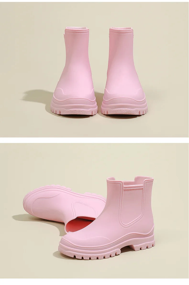 Rain Boots Women Garden Galoshes Waterproof Rubber Chelsea Boot Female Non-slip Rainshoes Fishing Water Shoes Botas Lluvia Mujer