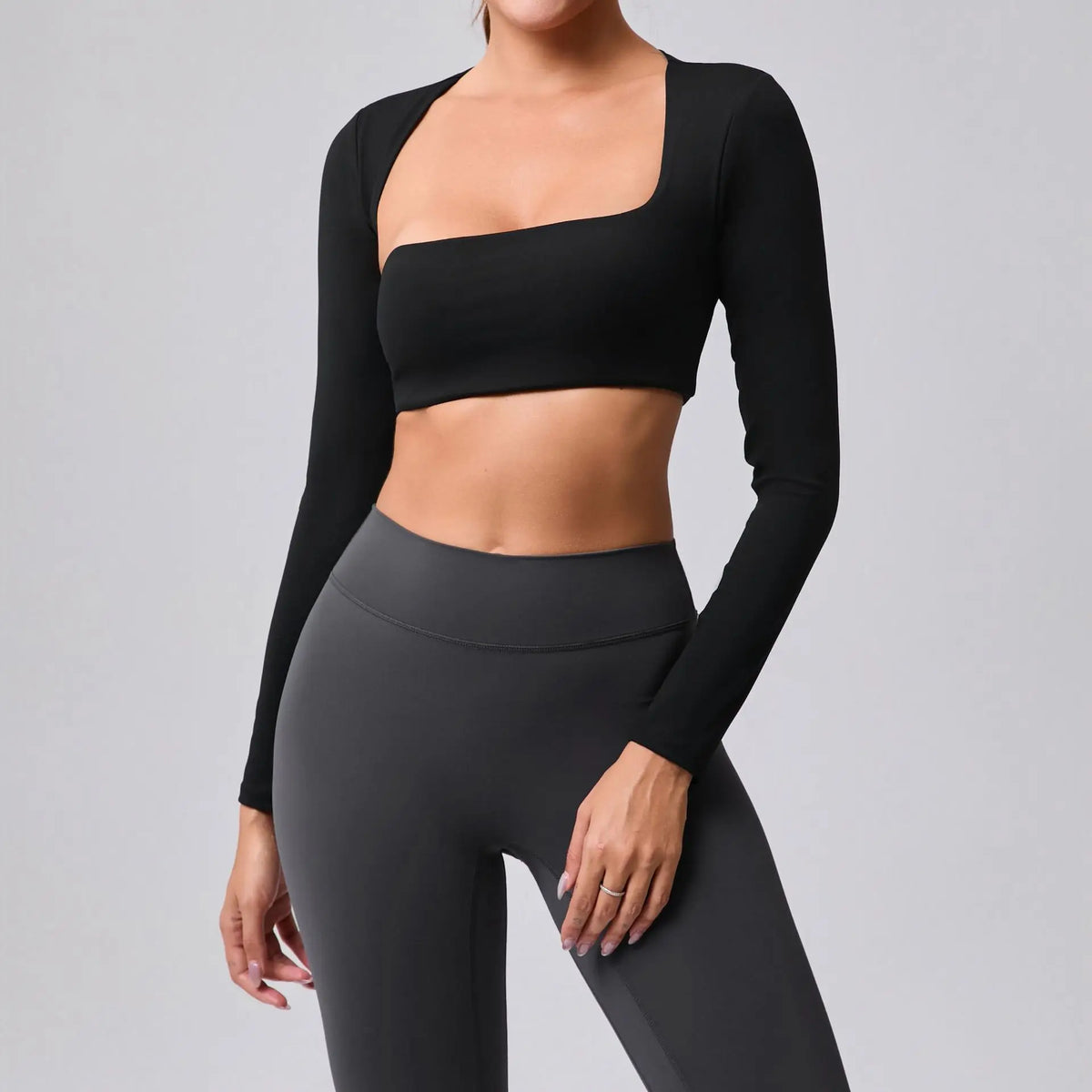 Women's Brushed Long Sleeve Yoga T-shirt Lightweight Quick-Dry Sports Tunic for Outdoor Running, Fitness & Multi-Sport