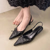 SUOJIALUN Autumn New Women Sandal Fashion Pointed Toe Pleated Ladies Elegant Dress Slingback Shoes Shallow Thin High Heel Pumps