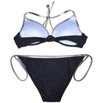 Neon Strip Swimsuit Women 2026 Sexy 2-piece Low Waist Bikini Sexy V-neck Suspender Backless Swimwear Summer Beach Bathing Suit