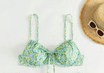 New Sexy Floral Print Push Up Bikini 2024 Women Swimwear Female Swimsuit Two Pieces Thong Bikini Set Bather Bathing Suit Beach