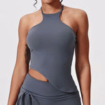 Tennis Suit Set Yoga Set Casual Outdoor Bra Golf Short Skirt Anti-light Running Pocket Fitness Suit Breathable Sports Tank Top