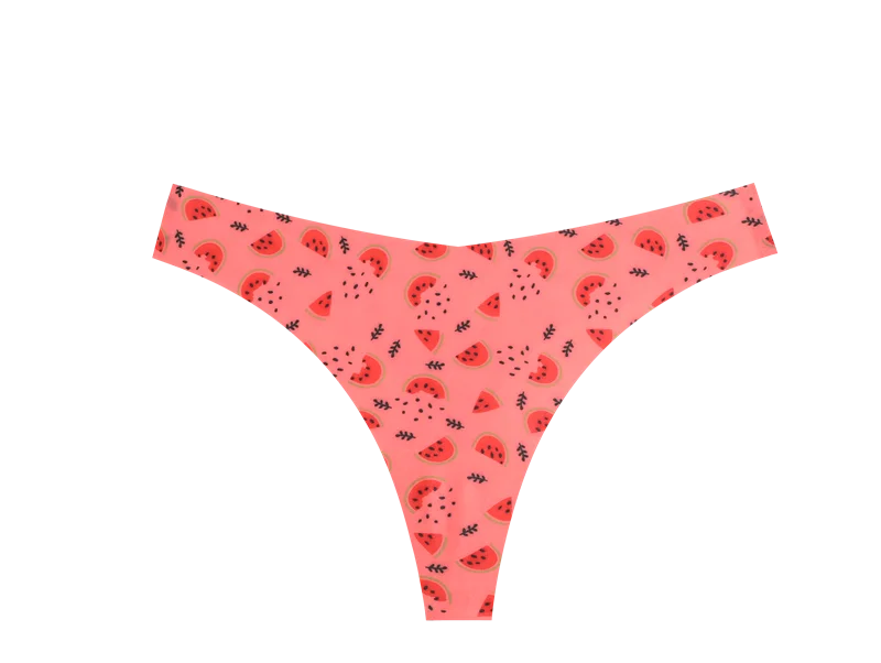 5Pcs Women G-string Seamless Sweet Fruit Thongs Low-waist Panties Ladies Soft Cute Thongs Female S-XL T-Back Panties Underwear