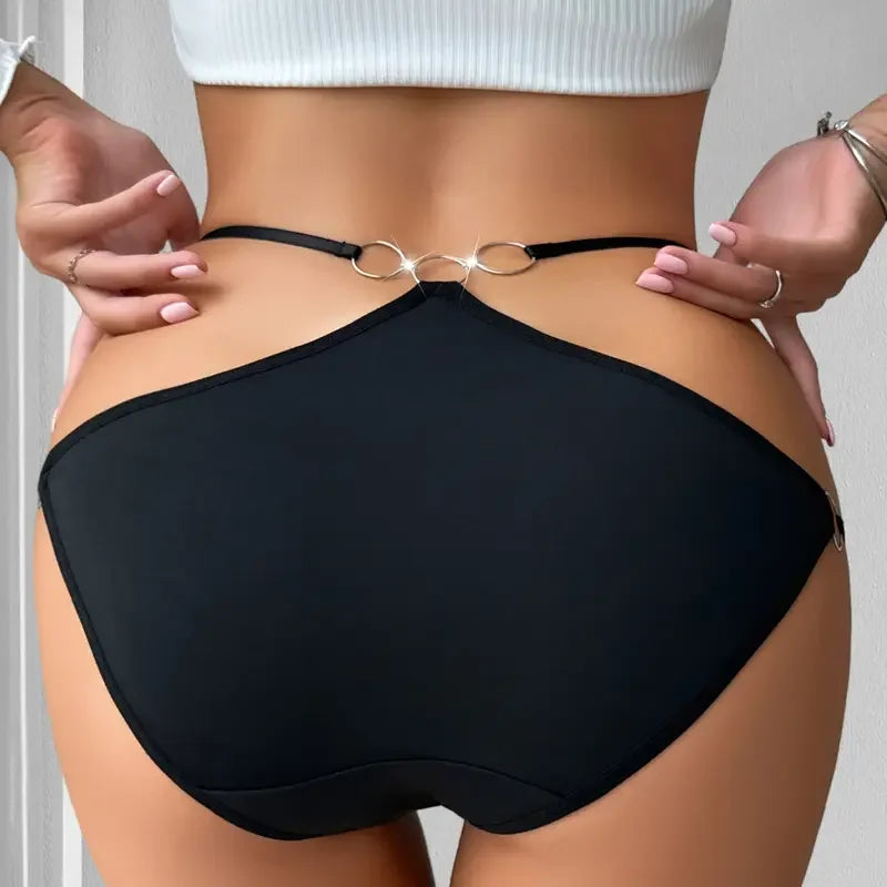 1pcs Low Waist Sexy Women Panties Fashion Style Hot Sale Female Underwear Breathable Sexy Lingerie Ring Decor Erotic Lady Briefs