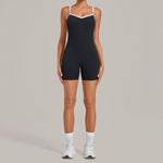 Women's Seamless Yoga Jumpsuits Fitness Sports Gym Hip-lifting Sleeveless One-piece Backless Workout Training Shorts Jumpsuit