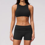 Tight Yoga Clothes Women Speed Drying Shock-absorbing Sports Vest Fitness Suits Outwear Gym Flip Waist Shorts Workout Clothes