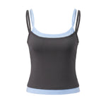 Summer Women's Camisoles Casual Stylish Contrast Color Layered Tank Tops Spaghetti Strap Slim Fit Vest Sporty Fitness Daily