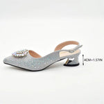 Doershow new come Matching Women Shoe and Bag Set Decorated colorful Nigerian Shoes and Bag Set Italy Shoes and Bag setHAS1-1