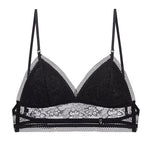 Sexy Lace Bra for Women Deep U Backless Bralette Triangular Soft Seamless Underwear Women Low Back Transparent Bras Tank Tops
