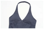 New Seamless Yoga Thread Set Women Hanging Neck V Neck Slim Sports Tank Top Hip Lifting Abdominal Tightening Shorts Fitness Suit