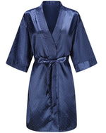 Luxury Bridal Short Robe Wedding Day Diamond Feather Dressing Gown Silk Satin Whi