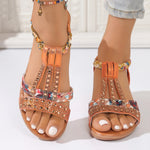 Shoes for Women Summer Women Wedge Bohemia Rhinestones Casual Platform Sandals Female Peep Toe Outdoor Beach Shoes 2026